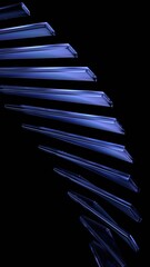 Abstract glass structure, minimalist background design, vertical 3d render