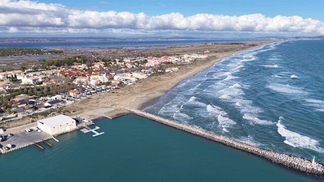 Marseillan-plage dans le d&eacute;partement de l'H&eacute;rault en r&eacute;gion Occitanie (france)