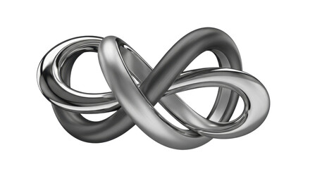 Silver Mobius strip knot sculpture