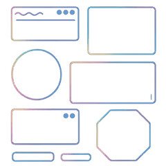 Abstract geometric shapes in pastel gradient colors arranged in a minimalist composition