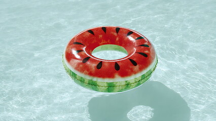 inner tube floating in a pool