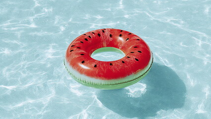 inner tube floating in a pool
