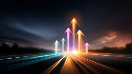 arrows pointing upwards, symbolizing progress and growth in business or professional life