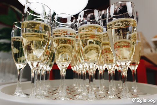 Close-up of Sparkling Wine Glasses