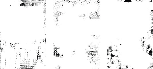 Glitch distorted geometric shape . Noise destroyed logo . Trendy cyber punk poster . Glitched frame .Grunge textured . Distressed effect .Vector shapes with a halftone dots screen print texture.