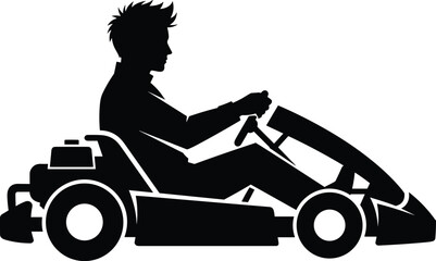 Black, go-kart, racer, silhouette, vector, illustration, isolated, on, white, background, driver, racing, karting, speed, motor, sport, vehicle, hobby, competition, fun, adrenaline, action ©  Creative Crafter