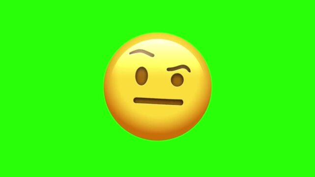 Animated Suspicious Face Emoji with Side Eye