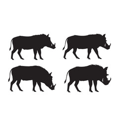 Warthog Silhouette Vector Set, Warthog Black and White Illustration, Warthog Animal Silhouette CollectionWarthog Silhouette Vector Set, Warthog Black and White Illustration, Warthog Animal Silhouette 