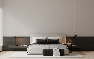 Modern Minimalist Bedroom Interior - 3D Render
