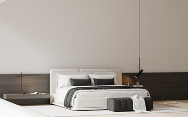 Modern Minimalist Bedroom Interior - 3D Render
