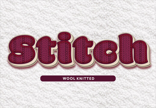 Wool Knitted Text Effect