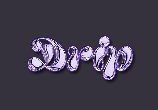 Chrome Liquid Metallic Text Effect
