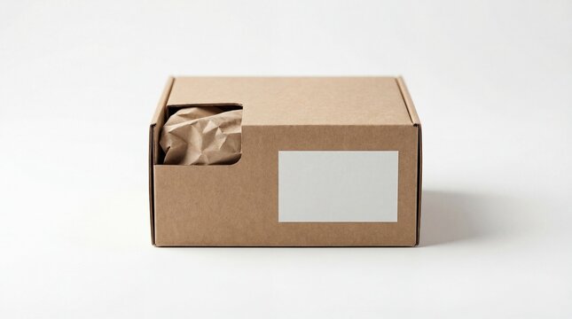 Minimal sustainable packaging mockup with blank label area