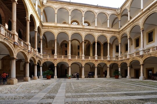 The Palazzo dei Normanni is a palace in Palermo, Sicily, Italy. It was the seat of the Kings of Sicily with the Hauteville dynasty.