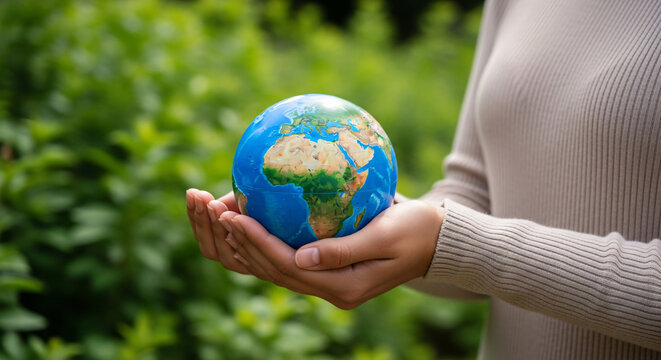 Globe Terrestre dans les Mains pour la Protection de la Terre