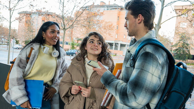 College students discussing their academic future