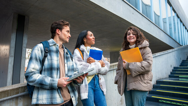College students discussing future academic goals