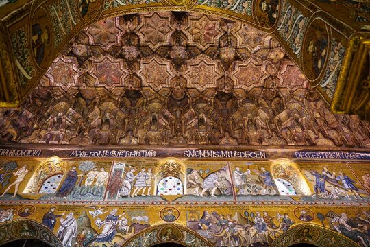 Byzantine mosaics in the Palatine Chapel at the Palazzo dei Normanni in Palermo.