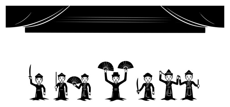 Traditional Vietnamese water puppetry performance with puppets on stage