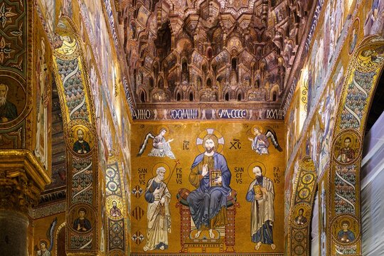 Byzantine mosaics in the Palatine Chapel at the Palazzo dei Normanni in Palermo.