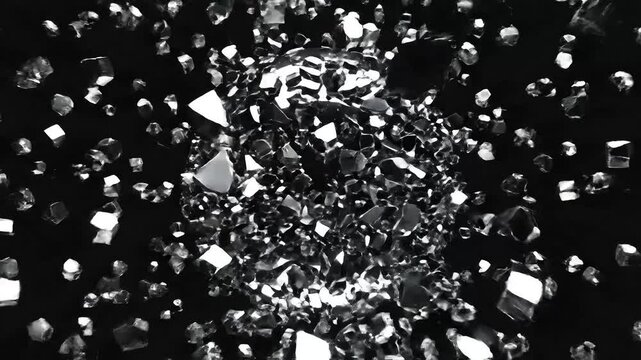 Scattering fragments in a dark environment viewed from above
