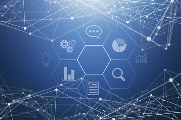 Fototapeta premium Concept of agent Robotic processes data analysis.
