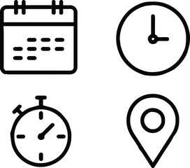 Obraz premium calendar interface icons for event scheduling and navigation