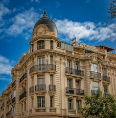 Obraz premium Traditional houses with ornate metal work and shutters in the streets of Old Town in Nice, South of France