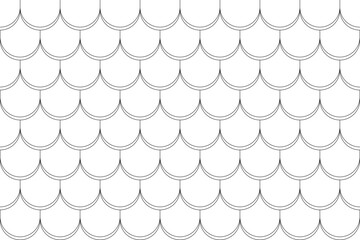 Technical vector illustration of a fish scale or scallop texture pattern, featuring overlapping semi-circular shapes in clean line art. © Riki