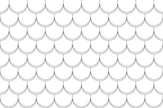 Technical vector illustration of a fish scale or scallop texture pattern, featuring overlapping semi-circular shapes in clean line art.