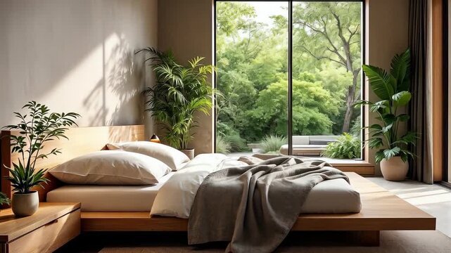 Serene Woodland Sleeping Space, Cozy Natural Retreat With Forest Views