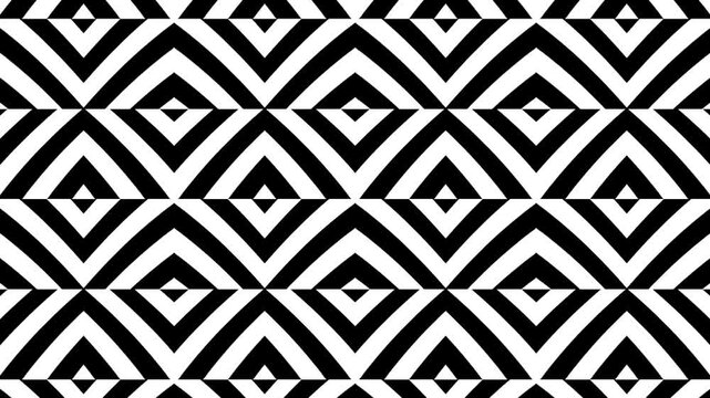 Geometric Pattern in Monochrome: An abstract illustration, pattern of black and white triangles arranged in a symmetrical display, evoking a sense of balance and order.
