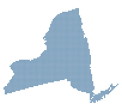 New York Blue Dotted Map for Silicon Alley AI Hub & Empire AI Research Consortium