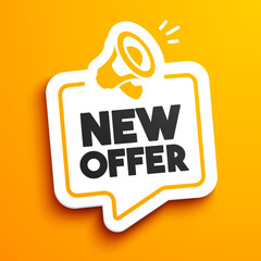 Bold Speechbubble With Megaphone Icon And Text New Offer