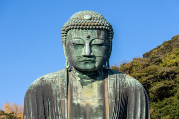Great Buddha of Kamakura, Japan. The bronzed Great Buddha of Kamakura or Kamakura Daibutsu