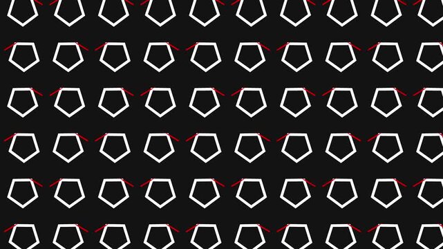 Geometric Pattern of Pentagons: A striking geometric pattern composed of repeating pentagons, creating a visually dynamic and engaging backdrop. 