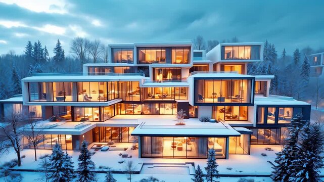 Stylish Mountain Home With Glass Terraces And Natural Accents