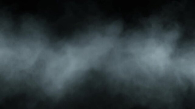 Grey smoke fog mist effect on black background for overlay design