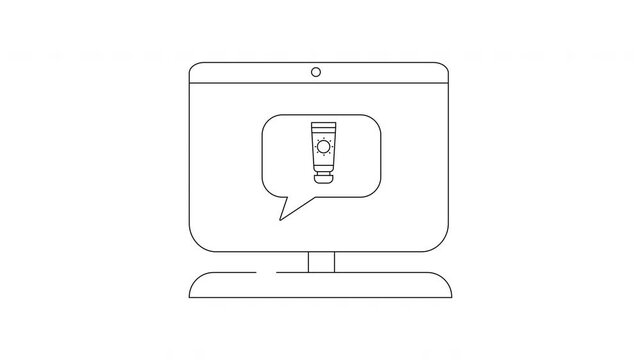 Online Cosmetic Consultation Icon Animation for Beauty Industry.