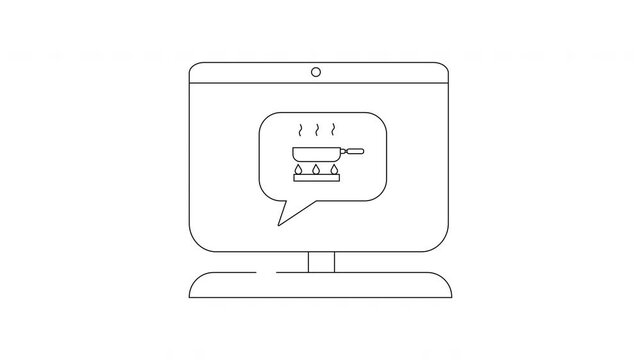 Online Cooking Class Icon Animation - Digital Culinary Education.