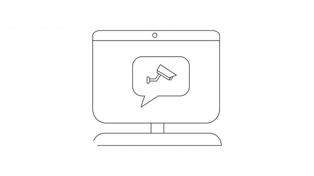 Security System Alert on Computer Screen Illustration.