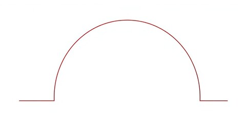 Sleek, minimalist monoline arch frame isolated on white background,  elegant,  outline