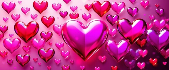 Abstract artistic rendering of heart shapes, various sizes and orientations,  art,  symbol