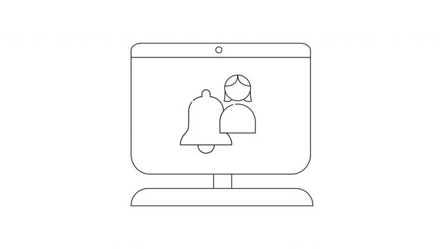 Computer Notification Icon Animation - Minimalist Design.