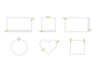 set of realistic polaroid empty photo frame design, vector illustration, isolated on transparent background