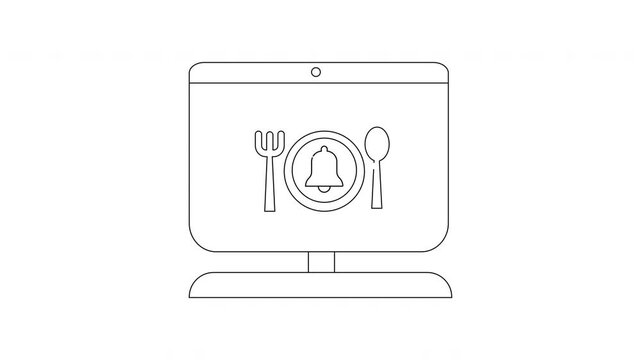 Online Food Order Notification Icon Animation Concept.