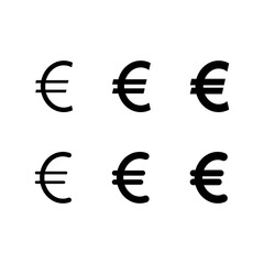 Obraz premium Euro currency icon set in light to bold design. European money symbol. Europe financial sign