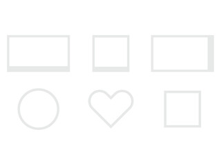 Realistic polaroid empty photo frame design, vector illustration, isolated on transparent background