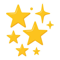 Obraz premium Yellow Star Cluster illustration, Kids toy clipart, Playtime Digital File, Children 