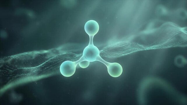 Molecular Structure of LEPTIN HORMONE Illustrated in Abstract Cellular Environment